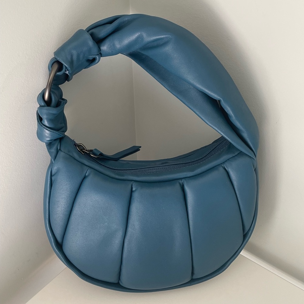 Tumi Teal Hobo Bag with Knotted Handle